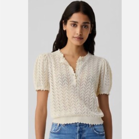 Doen x Gap Linen Blend Pointelle Sweater M - Picture 2 of 8